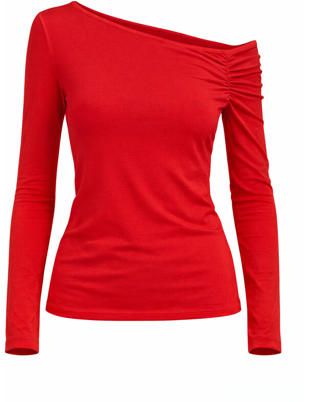 Лонгслив со сборкой на плечо