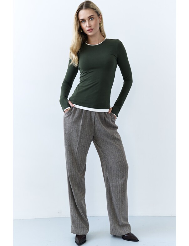 Женский приталенный двошаровий лонгслив