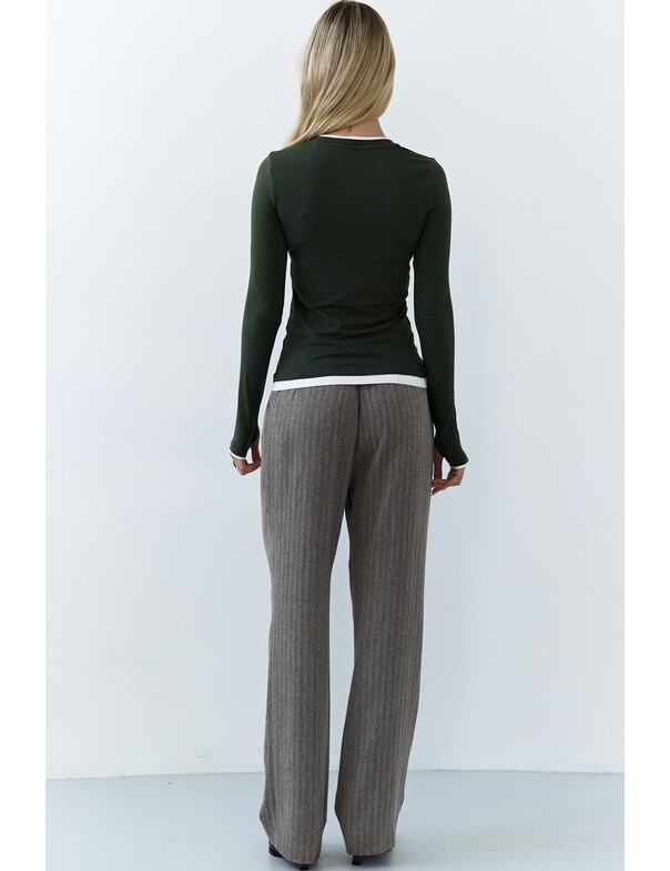 Женский приталенный двошаровий лонгслив