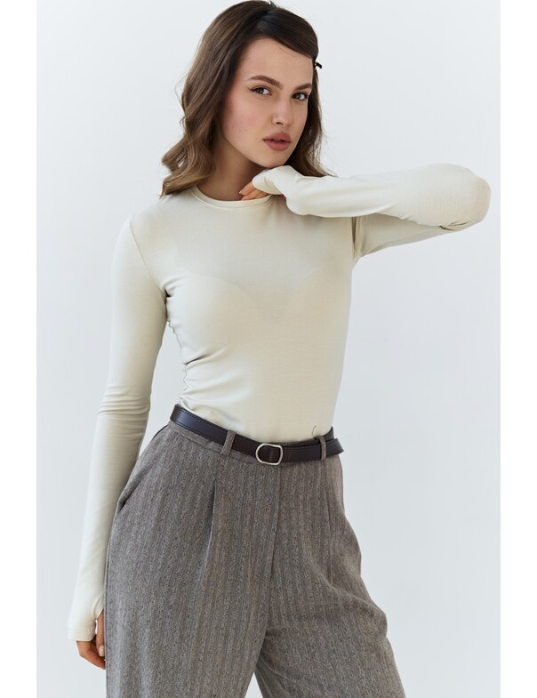 Лонгслив вискоза с вырезом на пальчик