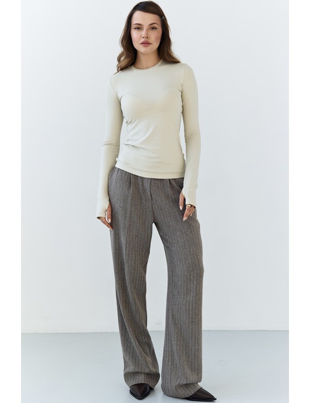 Лонгслів віскоза з вирізом на пальчик