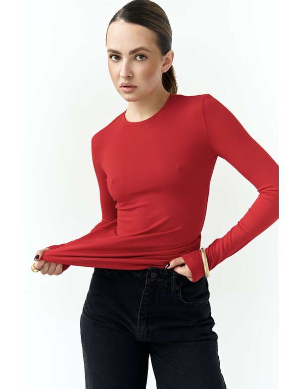 Женский лонгслив приталенный из вискозы