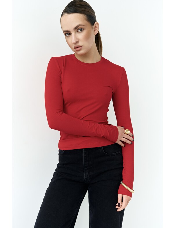 Женский лонгслив приталенный из вискозы