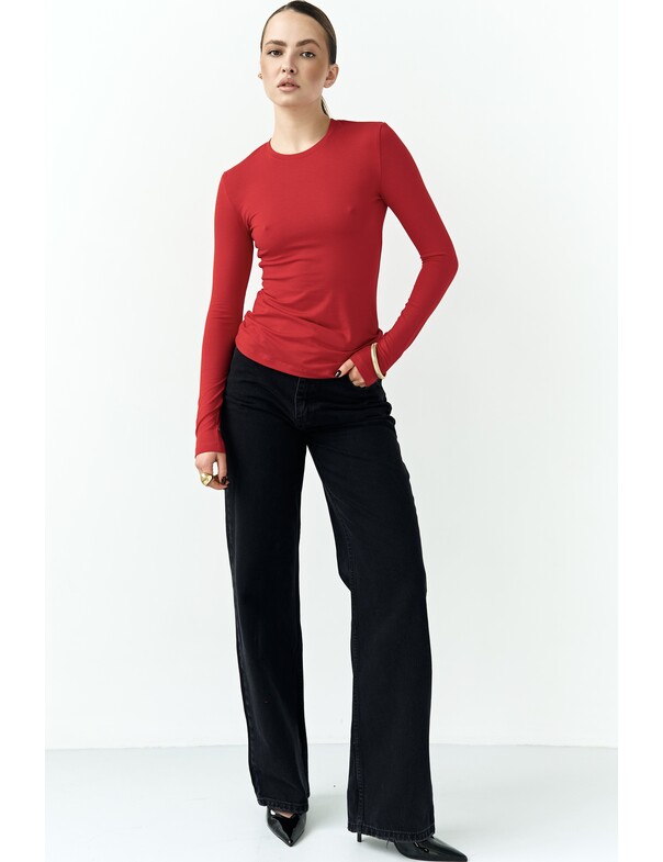 Женский лонгслив приталенный из вискозы