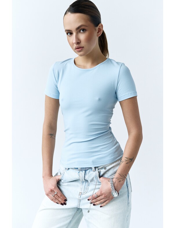 Жіноча приталена футболка колір білий 0