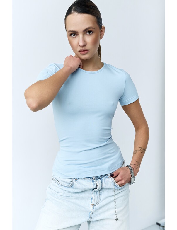 Жіноча приталена футболка колір білий 0