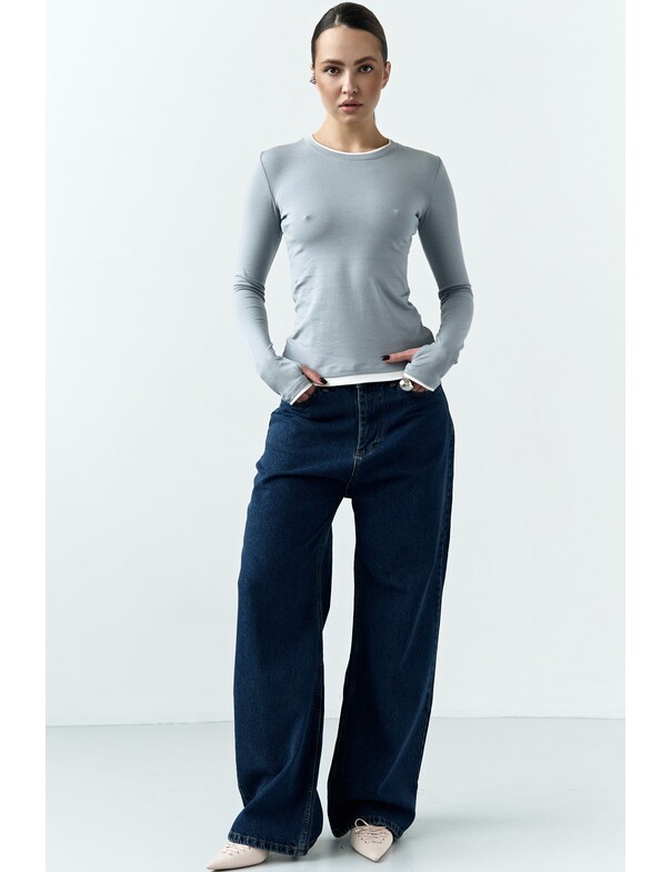 Жіночий приталений двошаровий лонгслів