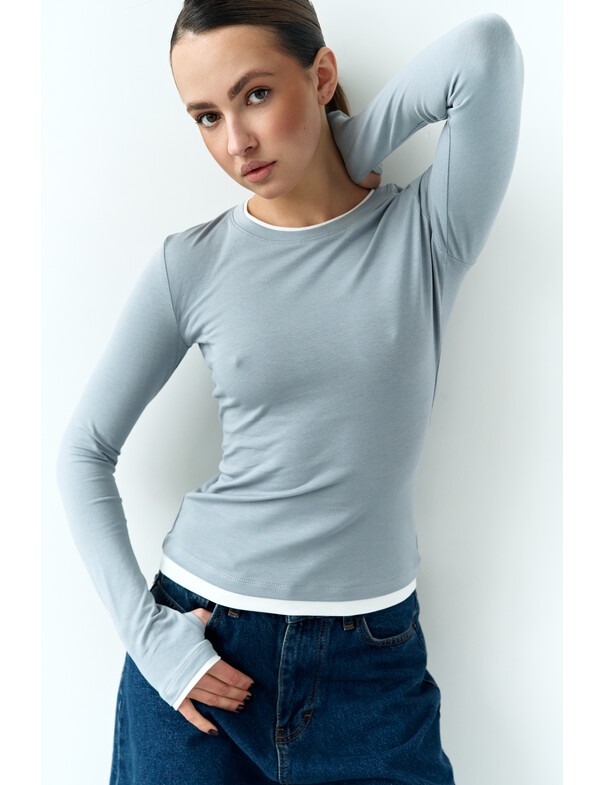 Жіночий приталений двошаровий лонгслів