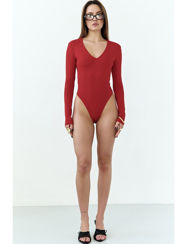 Женское боди с V-вырезом