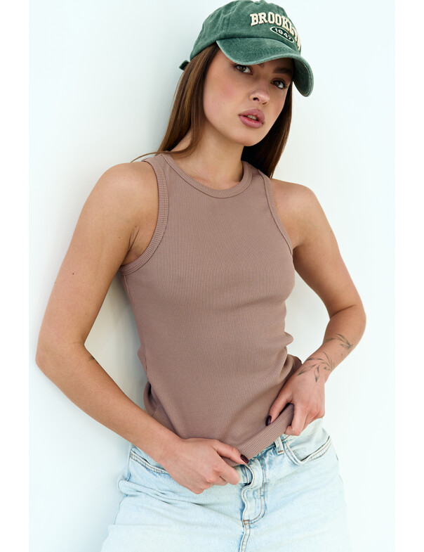 Женская майка классическая из плотного рубчика