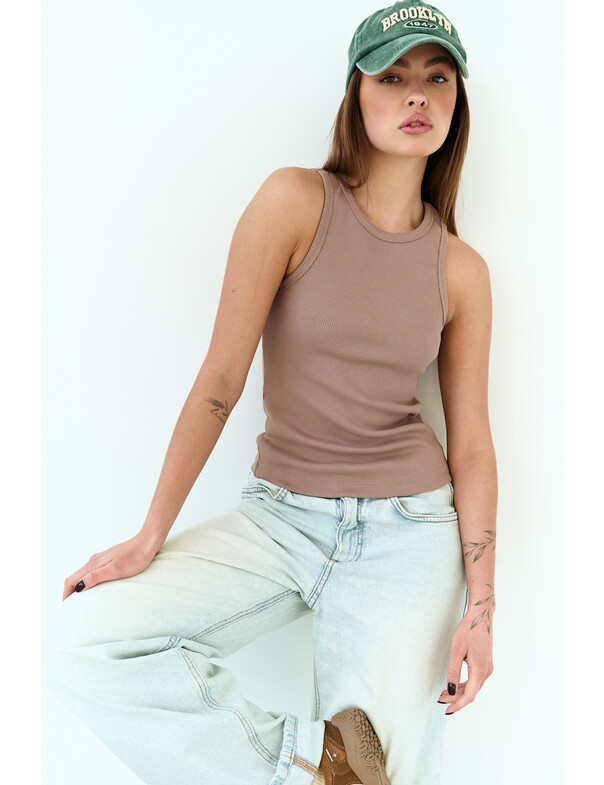 Жіноча майка класична із щільного рубчика 0