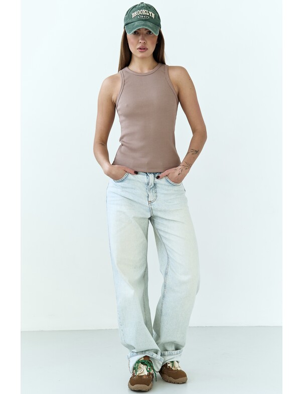 Жіноча майка класична із щільного рубчика 0