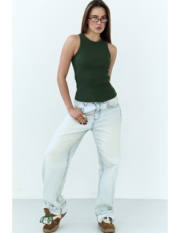 Жіноча майка класична із щільного рубчика 0