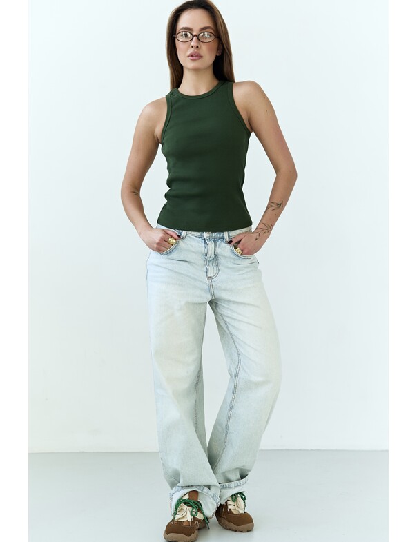 Жіноча майка класична із щільного рубчика 0