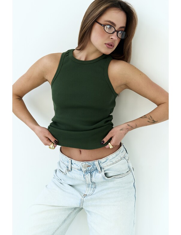 Жіноча майка класична із щільного рубчика 0