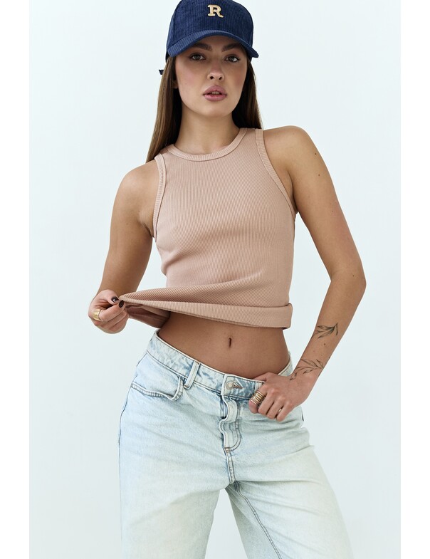 Жіноча майка класична із щільного рубчика 0