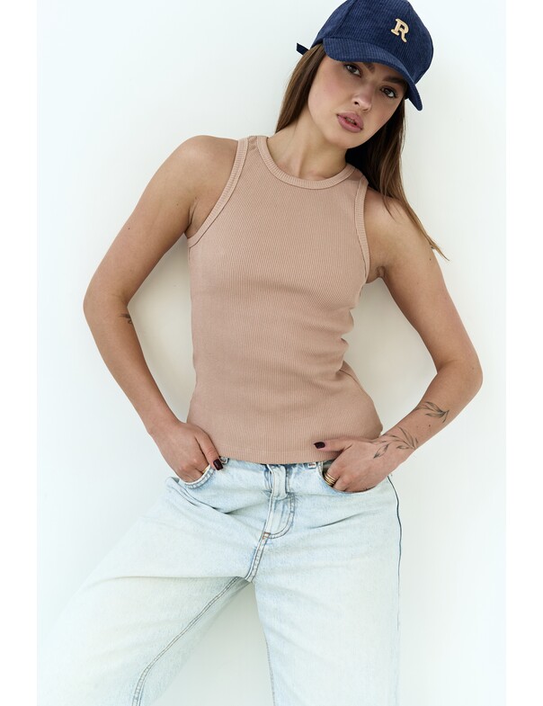 Жіноча майка класична із щільного рубчика 0