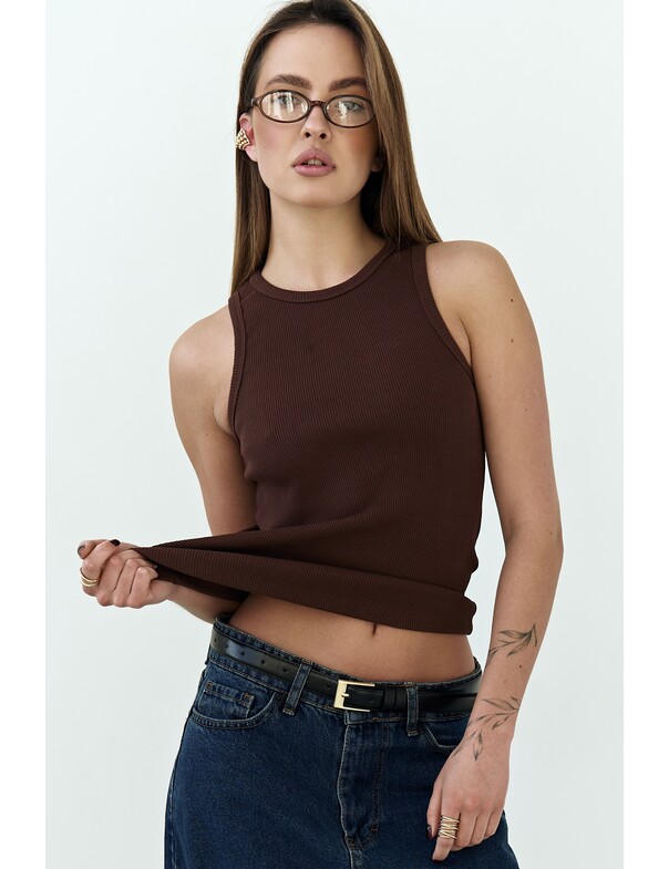 Женская майка классическая из плотного рубчика