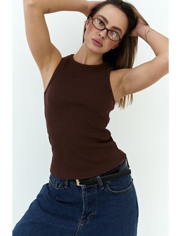 Женская майка классическая из плотного рубчика