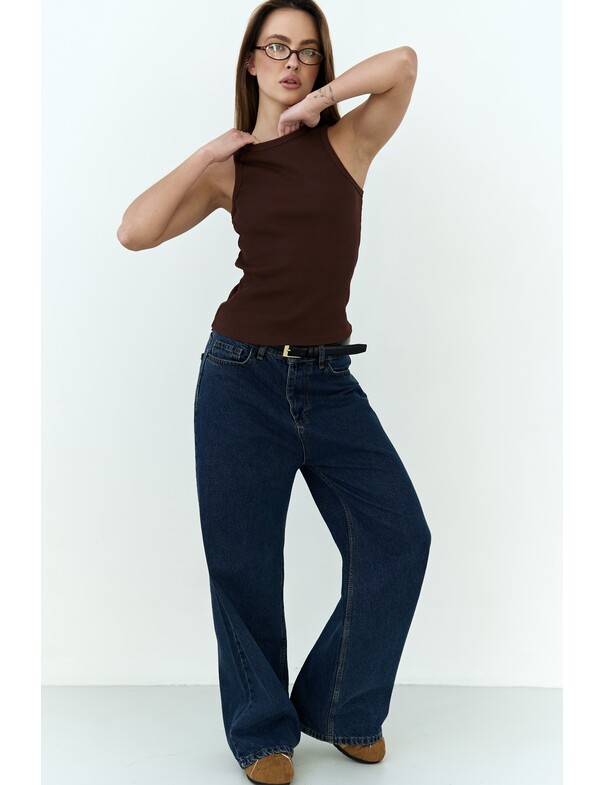 Жіноча майка класична із щільного рубчика 0