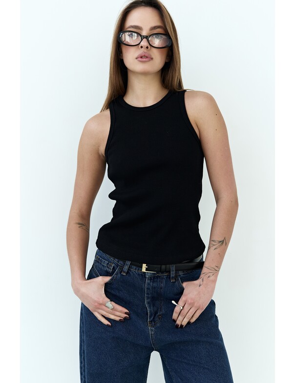 Женская майка классическая из плотного рубчика