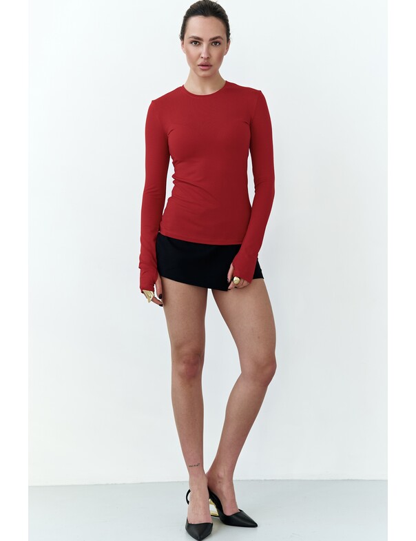 Лонгслів віскоза з вирізом на пальчик