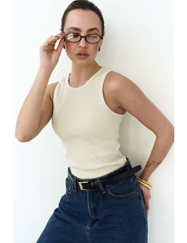 Женская майка классическая из плотного рубчика