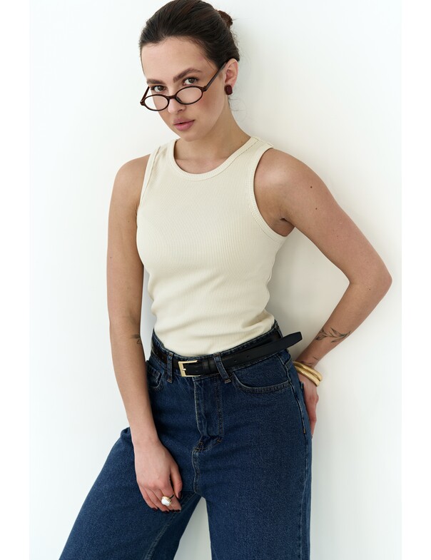 Женская майка классическая из плотного рубчика