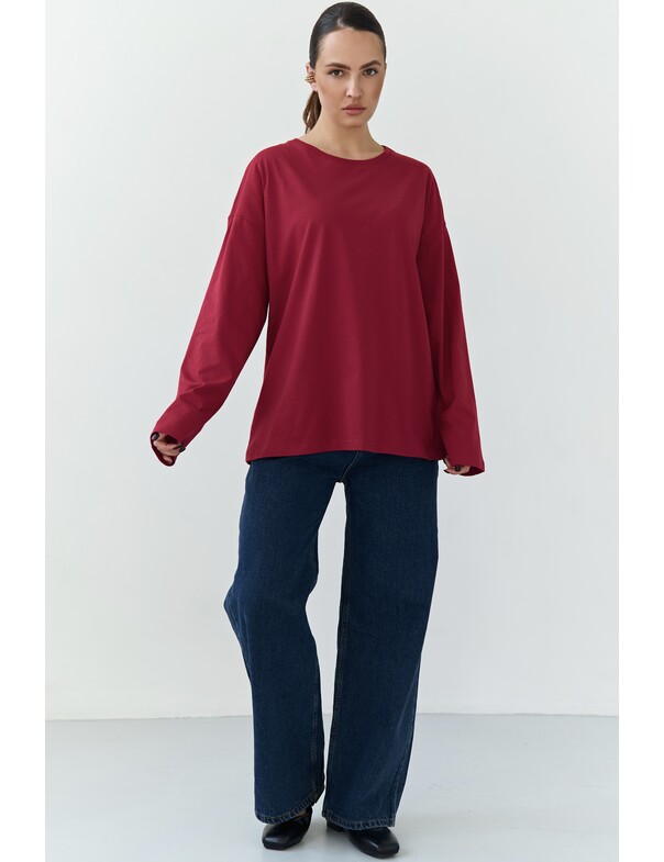 Унисекс лонгслив оверсайз коттон