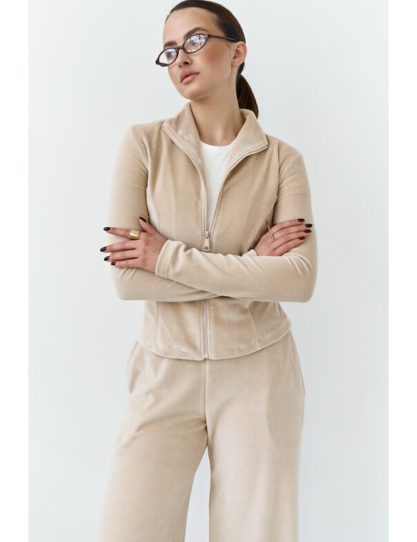 Світшот приталений з велюру