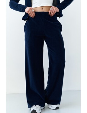 Штаны прямого кроя из велюра