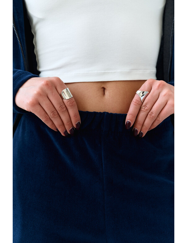 Штаны прямого кроя из велюра