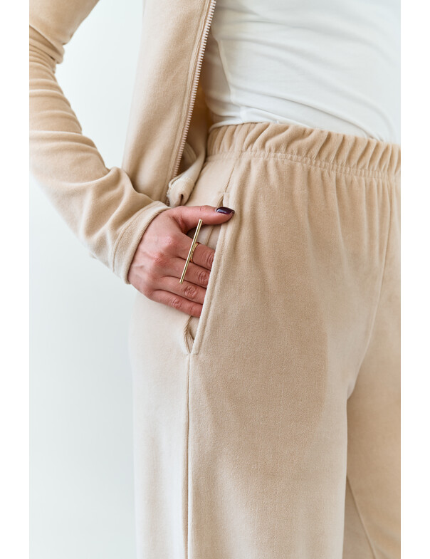 Штаны прямого кроя из велюра