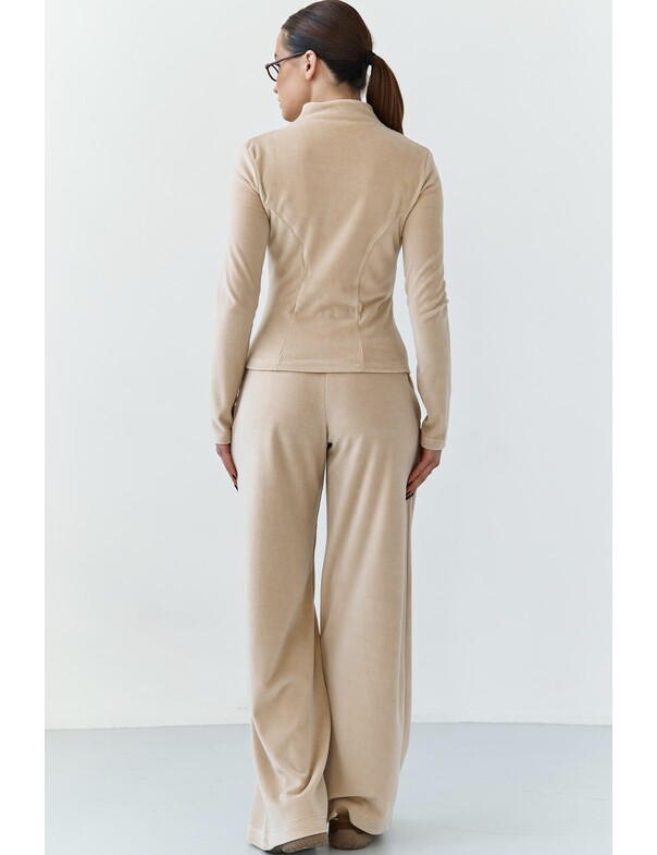 Штаны прямого кроя из велюра