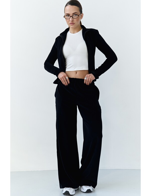 Штани прямого крою з велюру