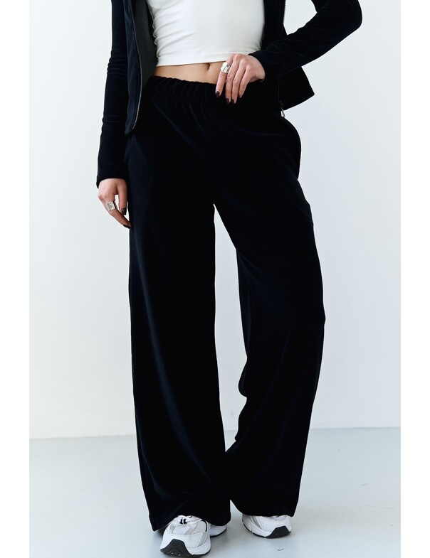 Штаны прямого кроя из велюра