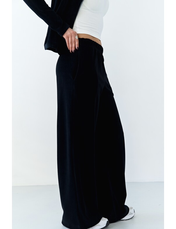 Штаны прямого кроя из велюра