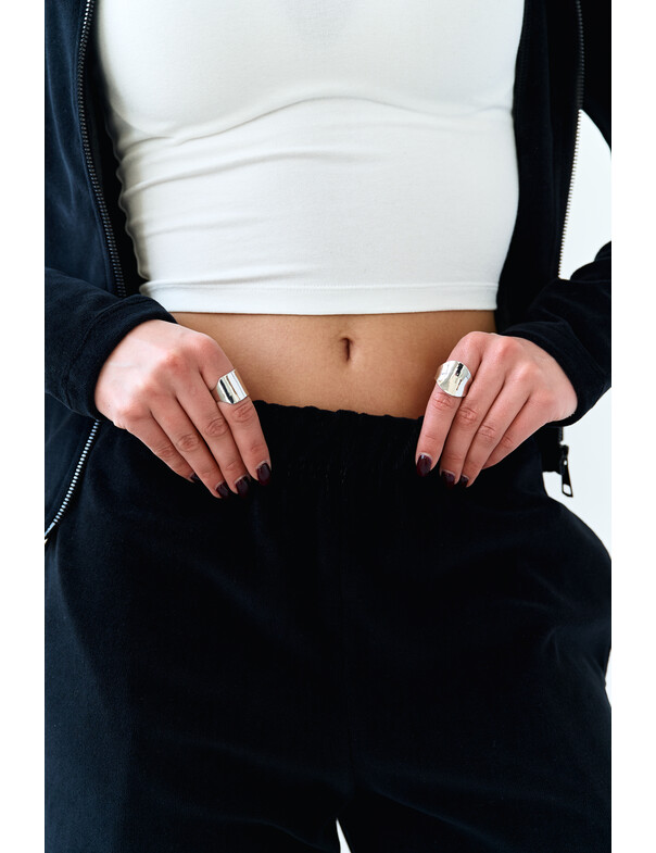 Штаны прямого кроя из велюра