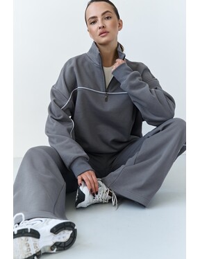 Свитшот с кантом из плотного хлопка