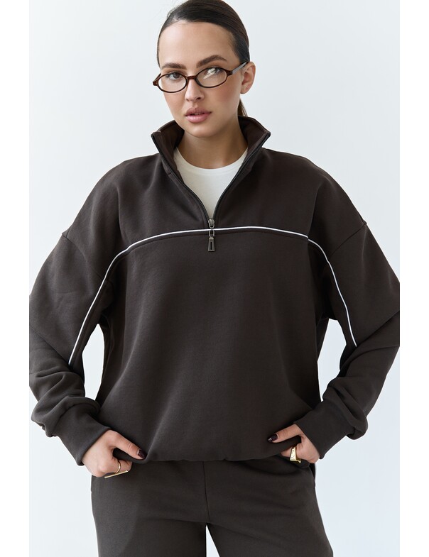 Свитшот с кантом из плотного хлопка