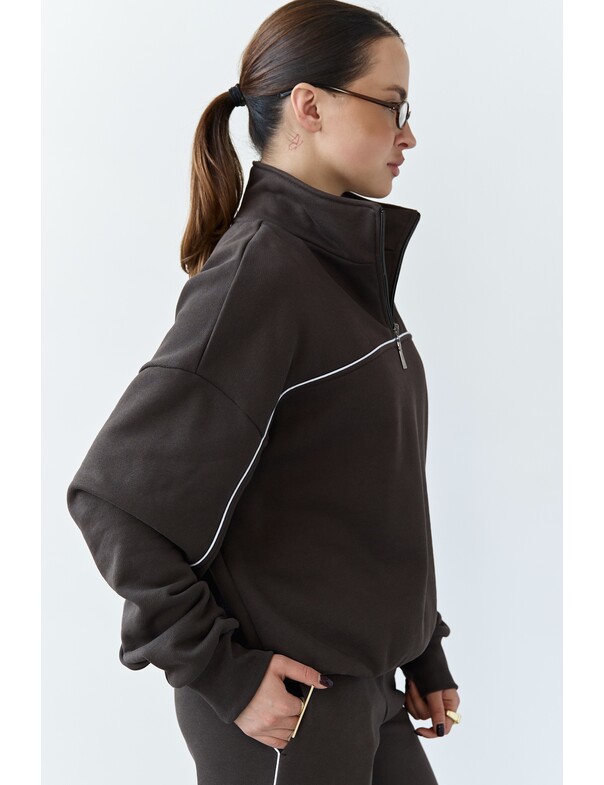 Свитшот с кантом из плотного хлопка