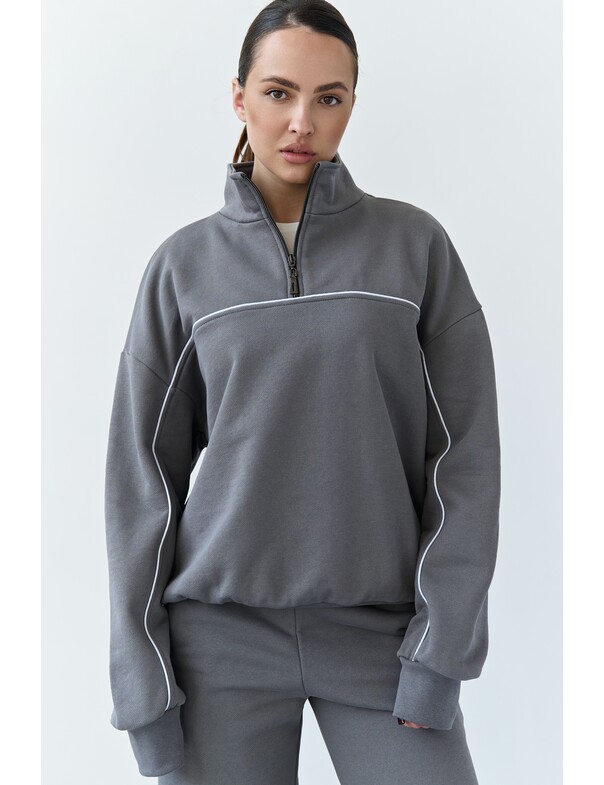 Свитшот с кантом из плотного хлопка