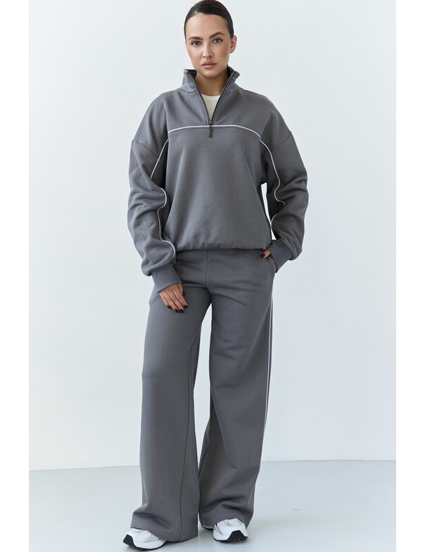 Свитшот с кантом из плотного хлопка