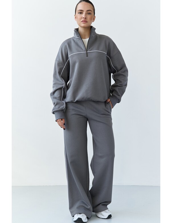 Свитшот с кантом из плотного хлопка