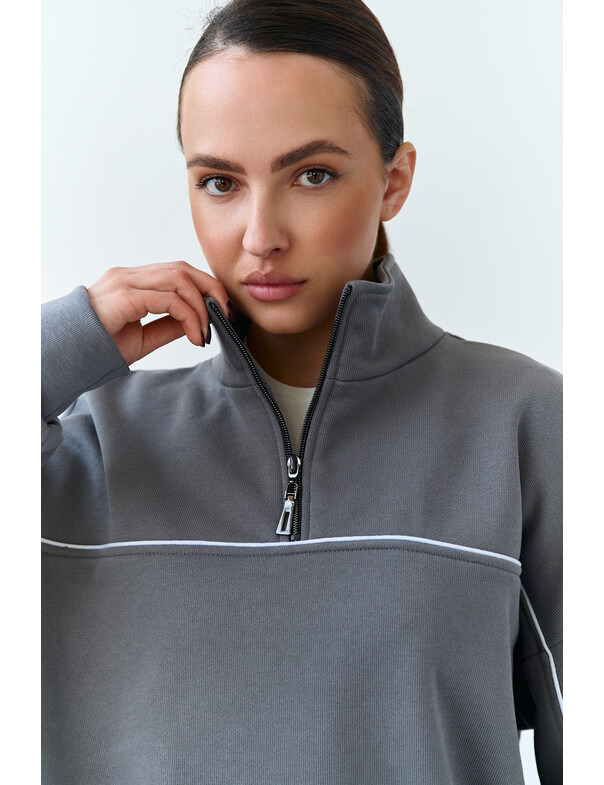 Свитшот с кантом из плотного хлопка