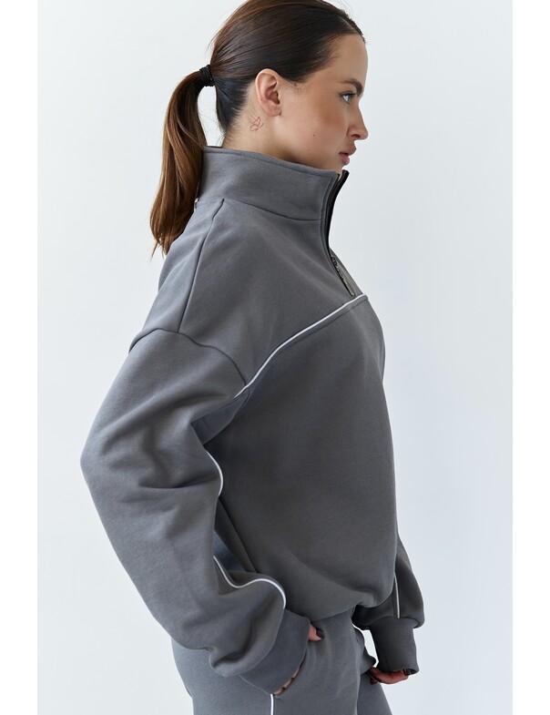 Свитшот с кантом из плотного хлопка