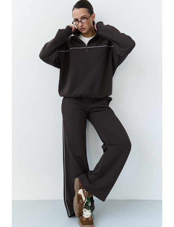 Штаны с кантом из плотного хлопка