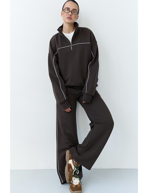 Штани з кантом із щільної бавовни