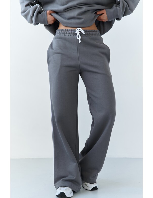 Штани з кантом із щільної бавовни