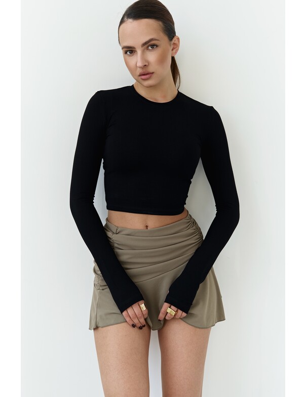 Лонгслив топ с вырезом на пальчик